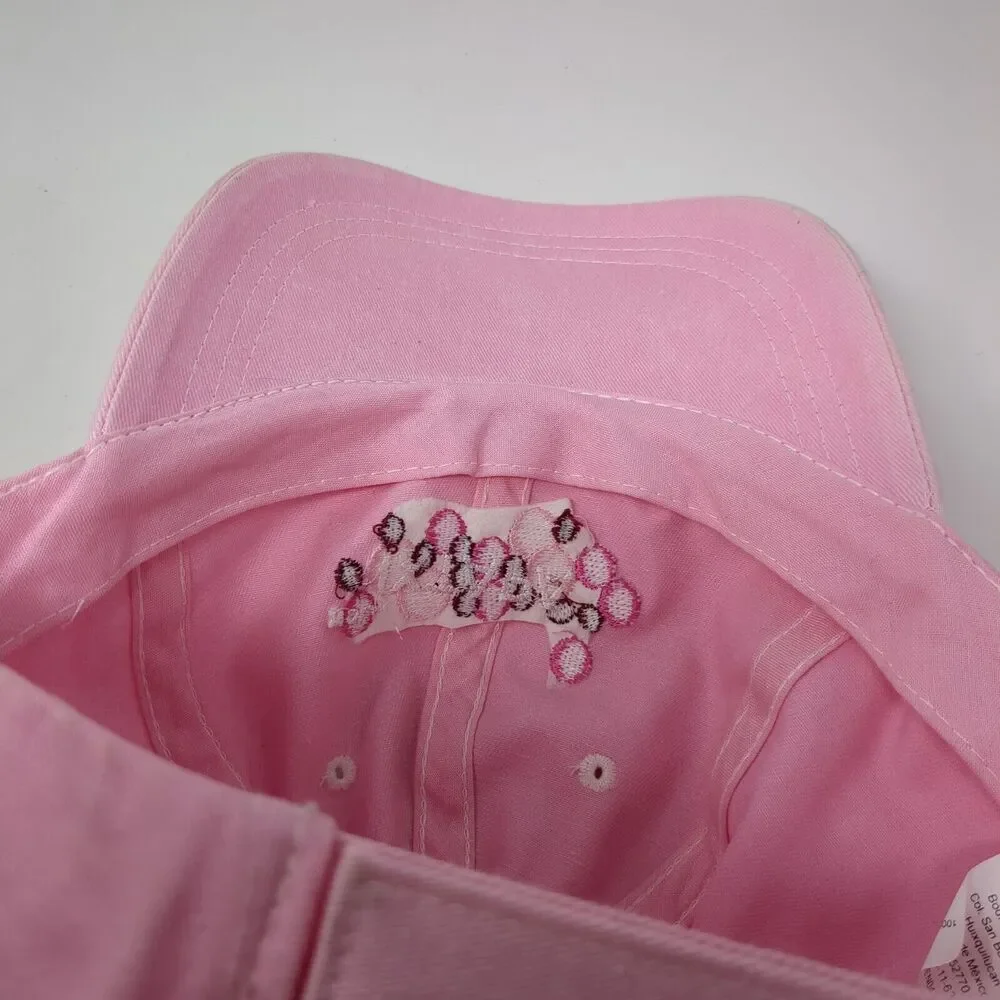 Ixtapa Strapback Hat Pink OSFA Adjustable Embroidered Solid 6 Panel